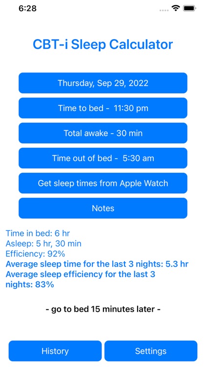 CBT-i Sleep Calculator