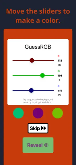 Game screenshot GuessRGB: Guess the Color apk