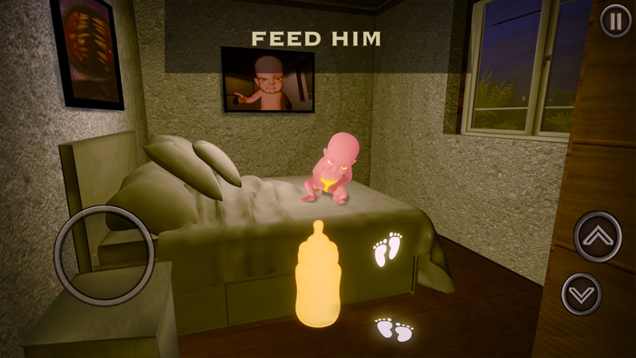 Scary Baby in Pink House