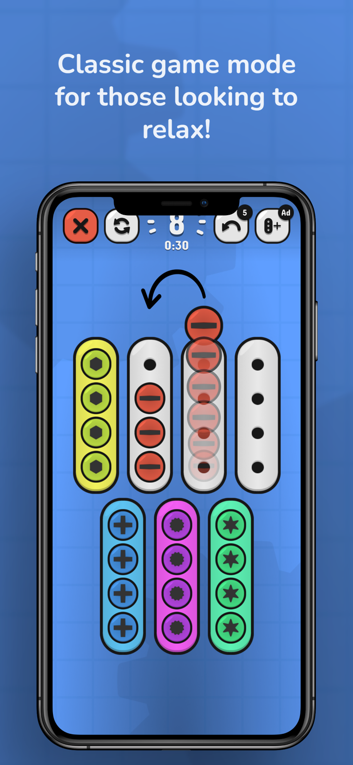 Bolt Sort Color Sort Puzzle