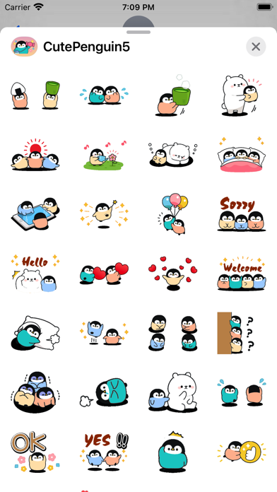 Cute Penguin 5 Stickers pack screenshot 3