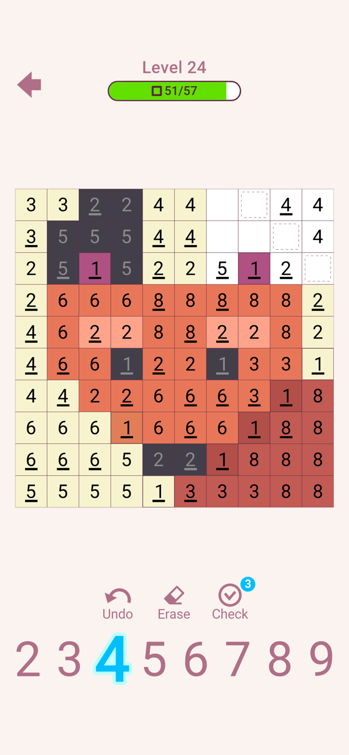 Fillomino - color brain puzzle