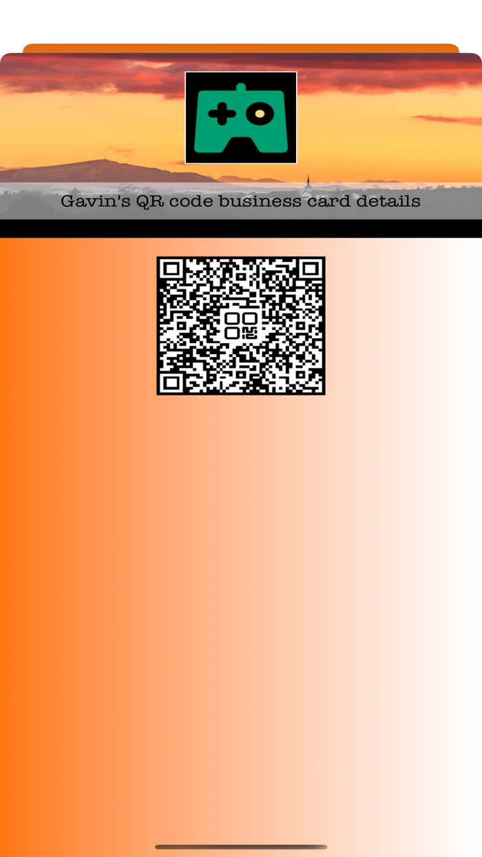 Gavins QR code business card