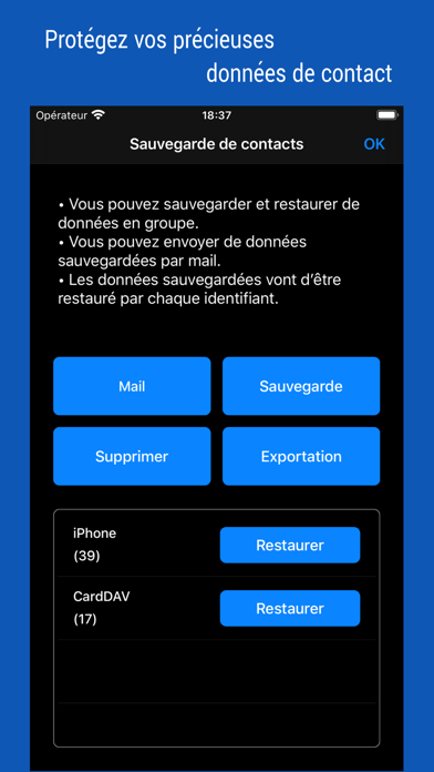 iContacts+: Contacts de groupe iContacts+: Contacts de groupe