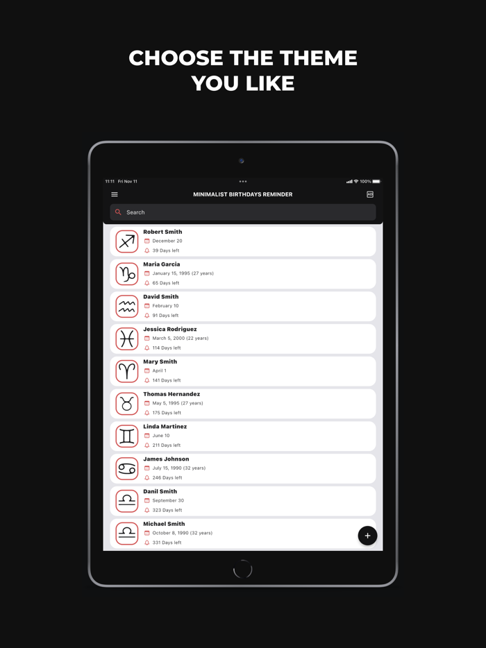 Minimalist Birthdays Reminder