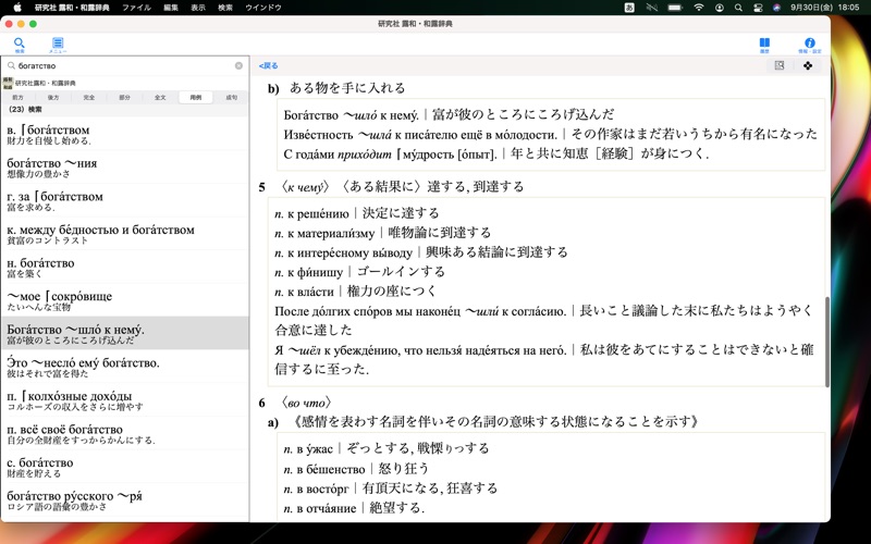 研究社 露和・和露辞典 screenshot1