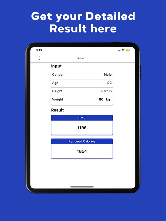 RMR Calculator: Daily Calories screenshot 2