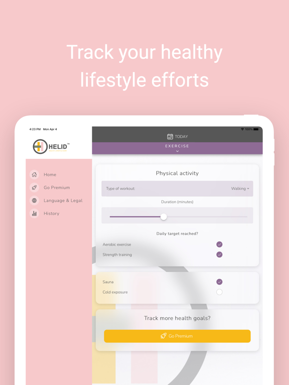 Helid: Healthy Lifestyle Diary screenshot 3