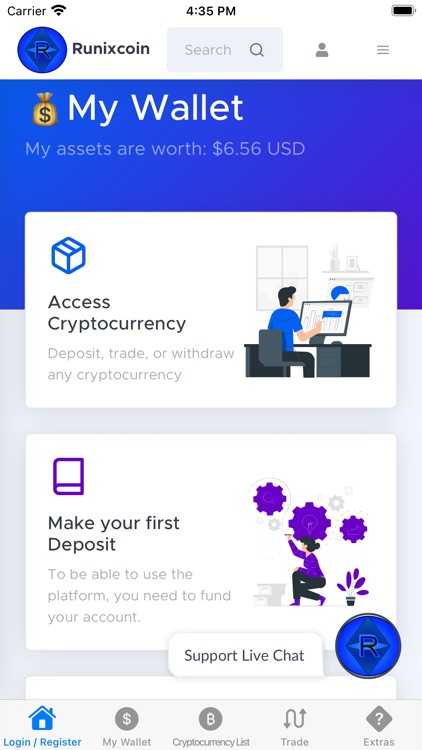 Runixcoin Crypto Exchange, BTC