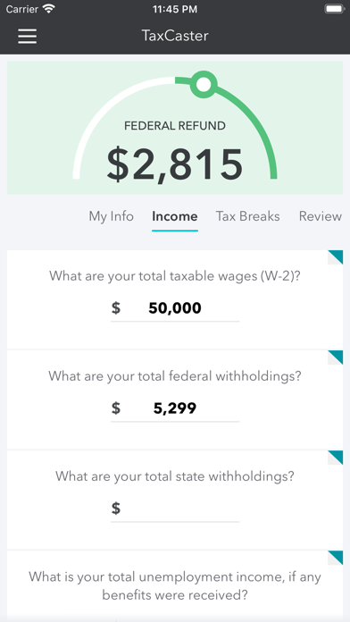 TaxCaster: Tax Calculator screenshot 2