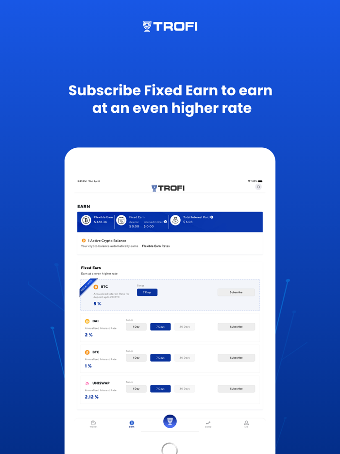 Trofi Earn Interest on Crypto