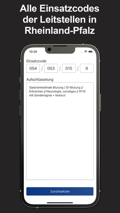 Rettungsdienst Codes RLP