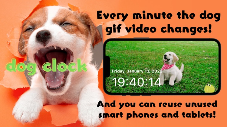 Dog Clock app.digital cute