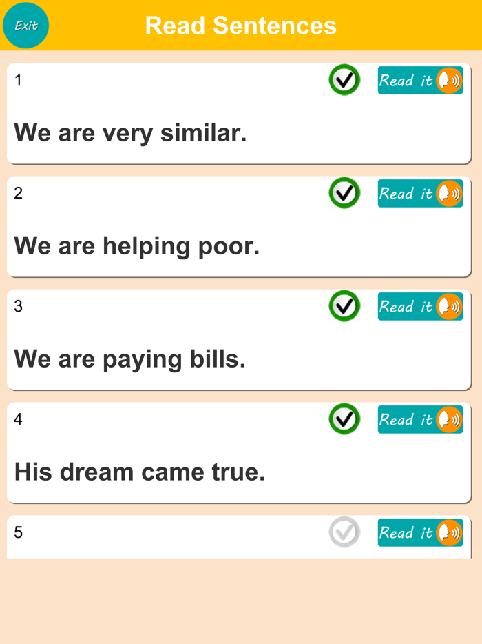 English Sentence Listen  Make