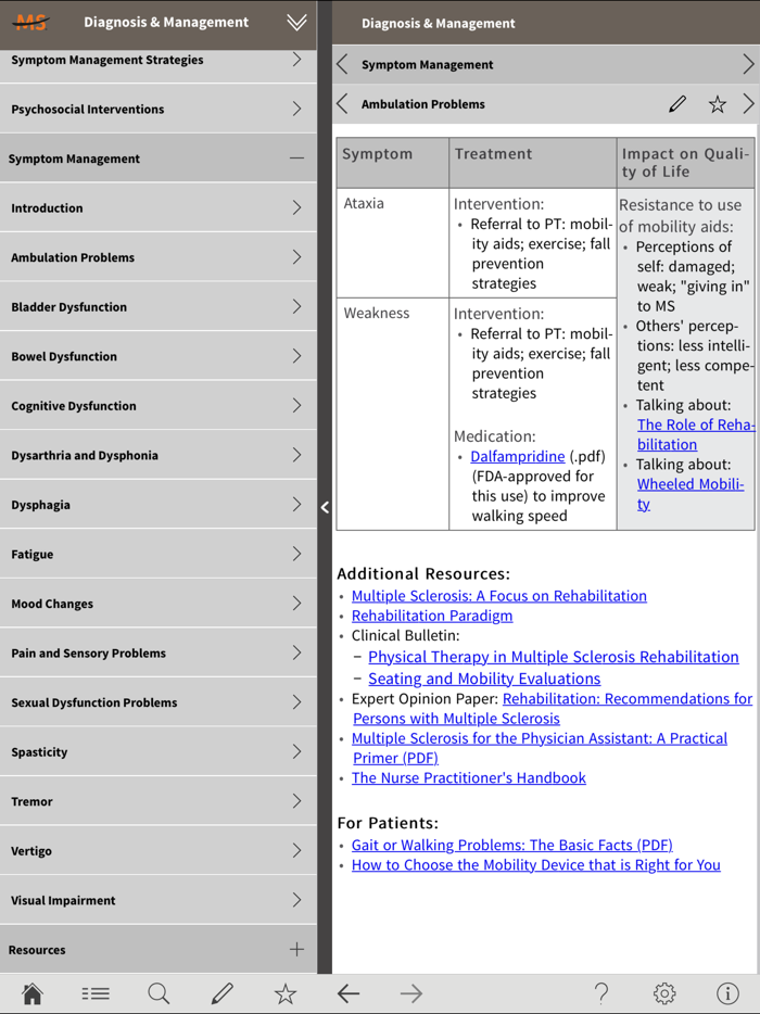 Multiple Sclerosis Dx  Mgmt.