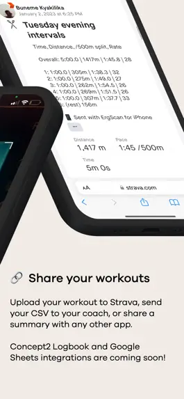 Game screenshot ErgScan - Rowing Workouts Log apk