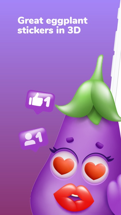 Eggplant 3D Emoji Stickers App