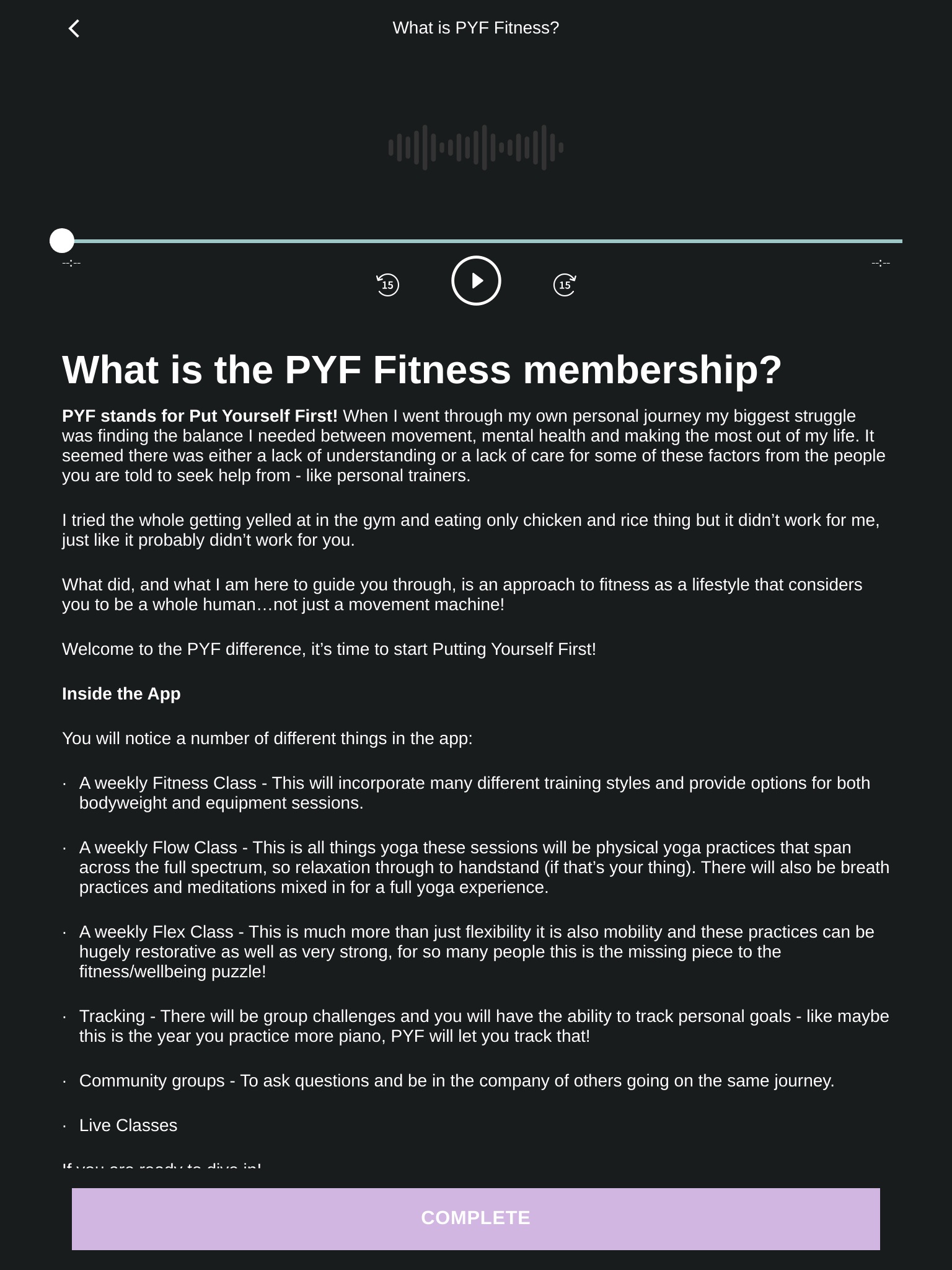 PYF Fitness screenshot 3