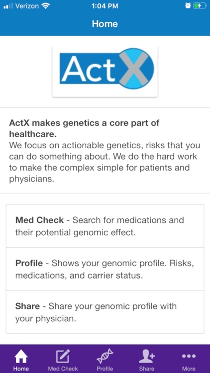 My ActX Genomic Profile