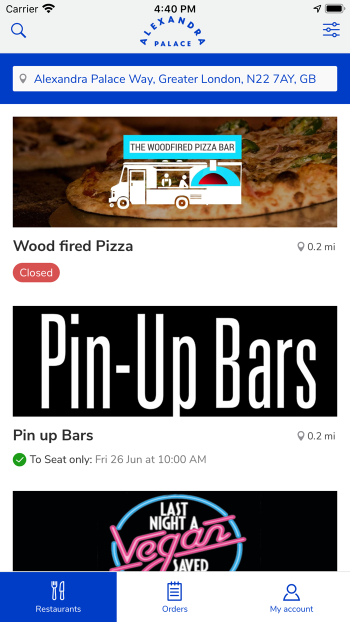 Ally Pally Food and Drink