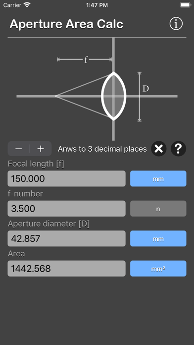 Aperture Area Calculator screenshot 3