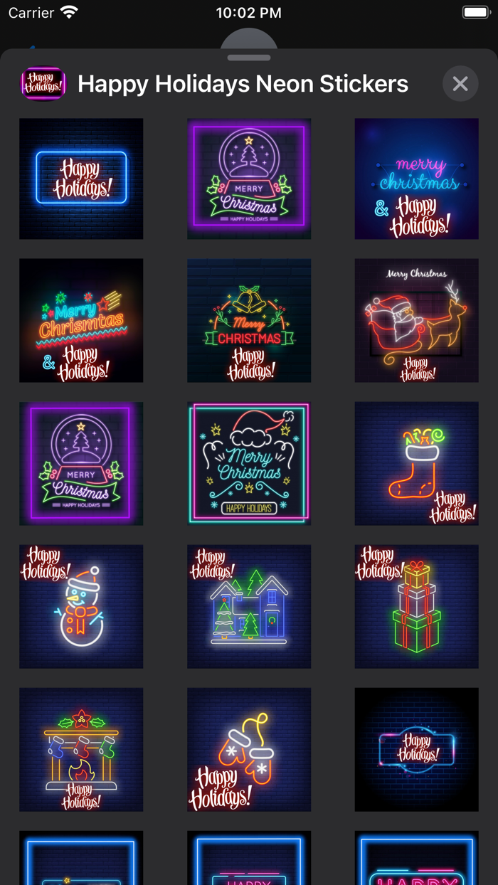 Happy Holidays Neon Stickers