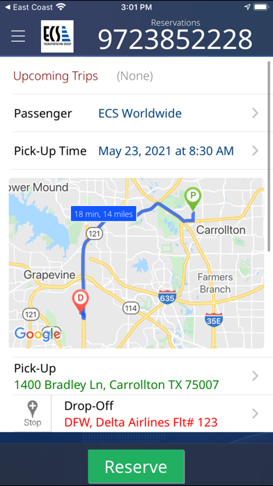 How to cancel & delete ECS Transportation Group from iphone & ipad 4