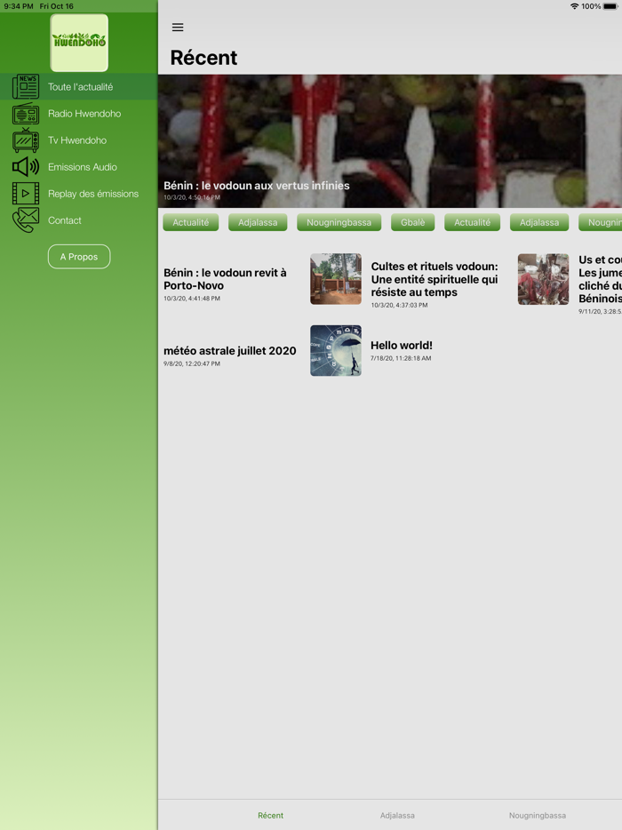 Hwendoho  Médias endogènes