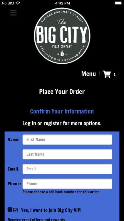 Big City Pizza Online Ordering