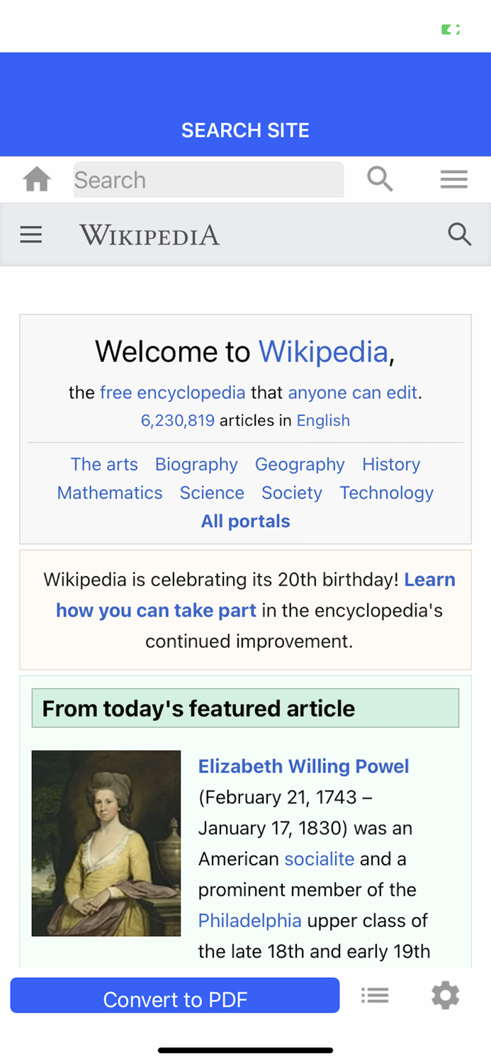 Web to PDF Converter