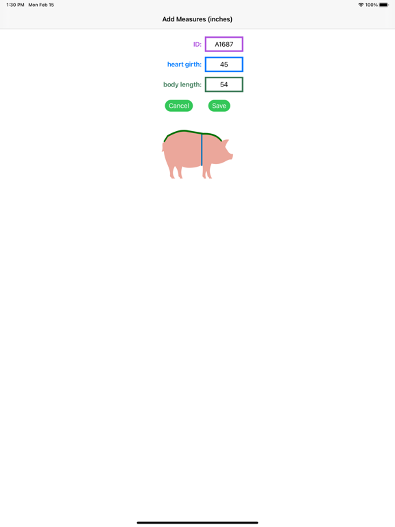 Pig Weight Estimator screenshot 2
