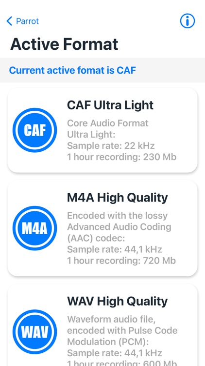 PARROT Audio recorder