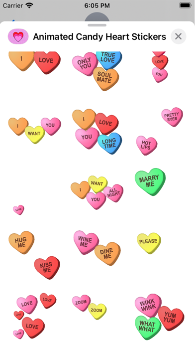 Animated Candy Hearts Stickers screenshot 4
