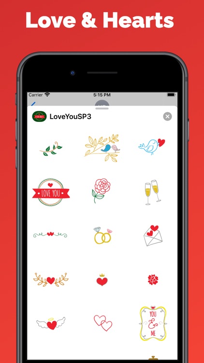 Love & hearts stickers & emoji