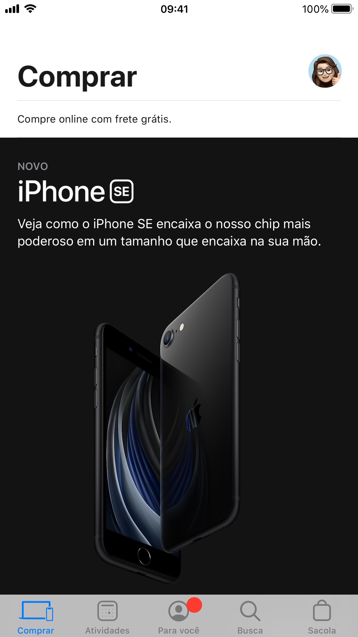 Screenshot do app Apple Store