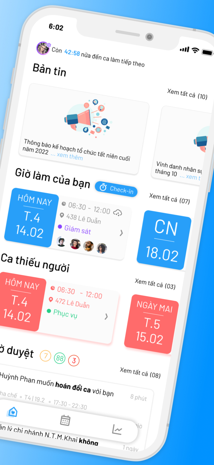 Bestaff Chấm công chia ca