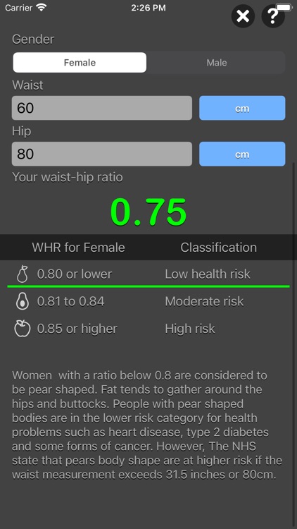 Waist to Hip Ratio Calc