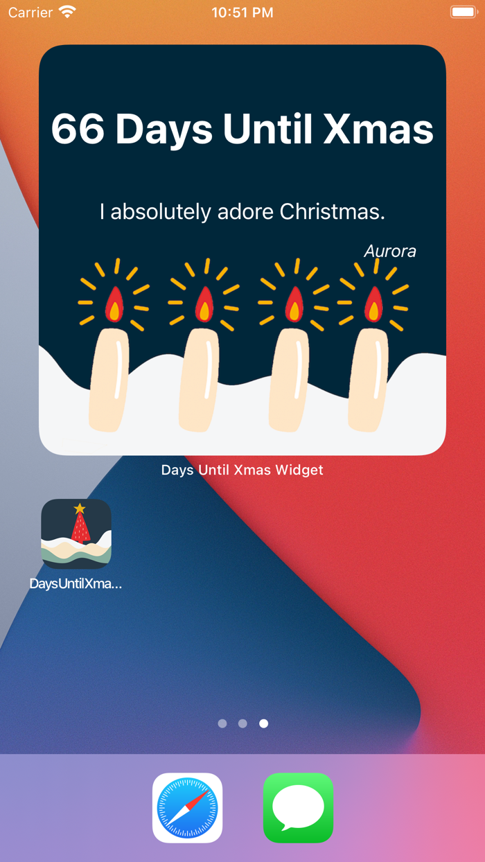 Days Until Xmas Widget