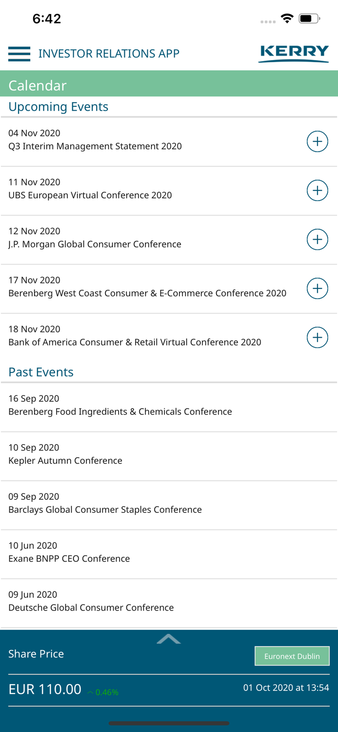 Kerry Group IR for iPhone