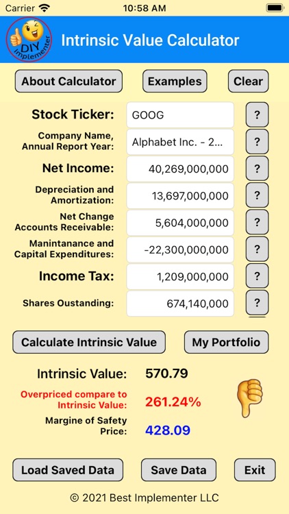 Intrinsic Value Calculator DIY screenshot-9
