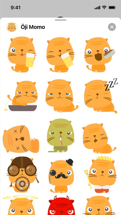 Ōji Momo Animated Cat Stickers