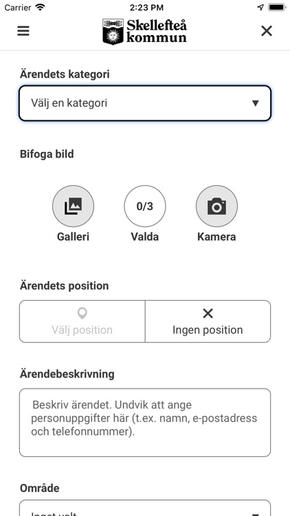 Felanmälan Skellefteå kommun