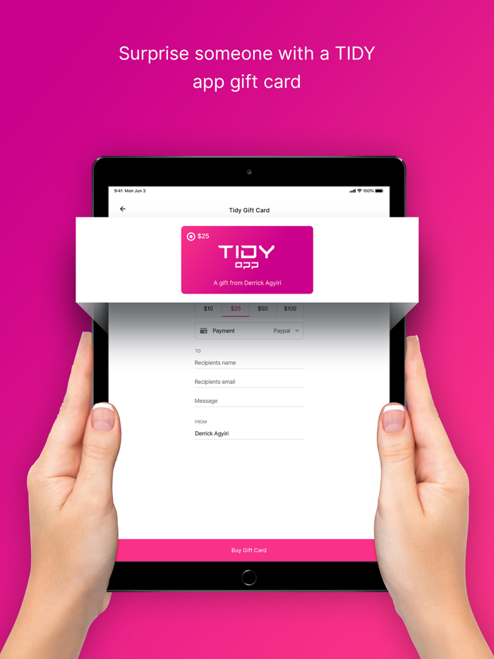 TIDY app Book cleaners easily