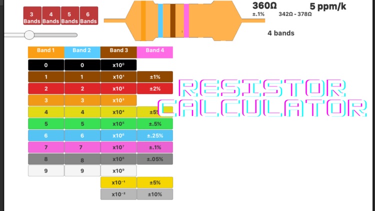 Resistor Calculator 3-6 Bands