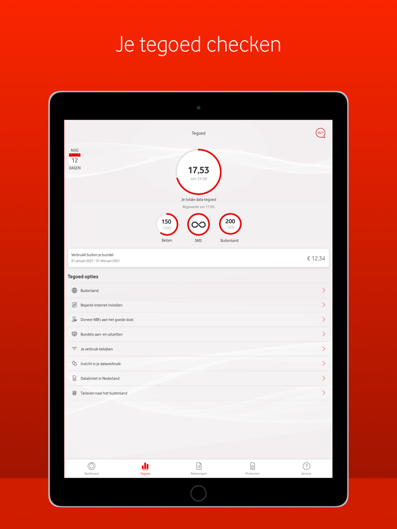 My Vodafone iPad app afbeelding 2