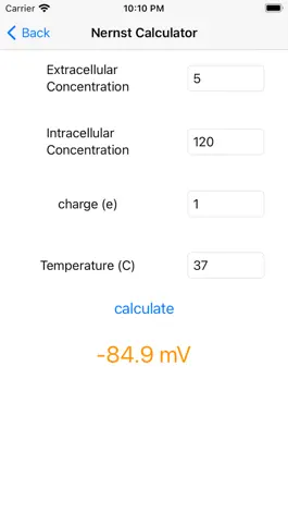 Game screenshot Nernst-GHK Calculator hack
