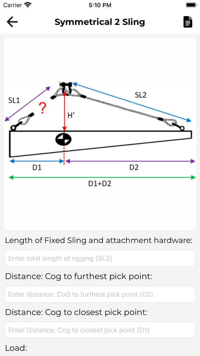 Sling Length Calculator