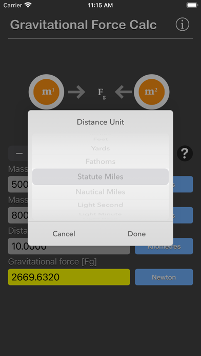 Gravitational Force Calculator screenshot 4