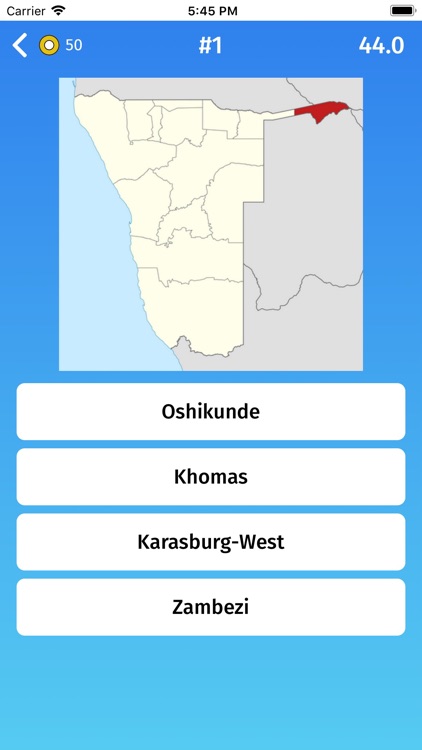 Namibia: Provinces Quiz Game