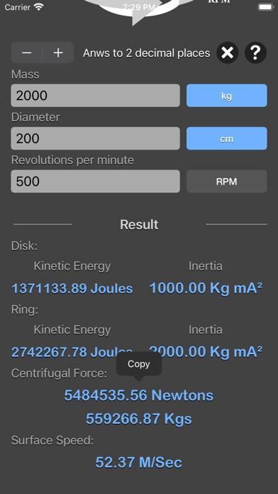Flywheel Energy Calculator screenshot 4